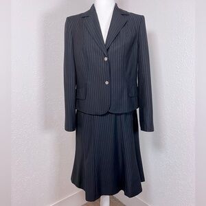 Calvin Klein Pinstriped A-Line Skirt Suit Set